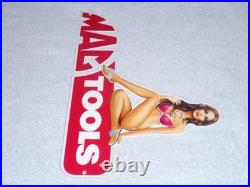 Vintage Mag Tools Gorgeous Woman On Logo 12 Metal Gasoline Oil Advertising Sign Vintage Mag Tools Gorgeous Woman On Logo 12 Metal Gasoline Oil Advertising Sign