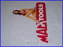 Vintage Mag Tools Gorgeous Woman On Logo 12 Metal Gasoline Oil Advertising Sign Vintage Mag Tools Gorgeous Woman On Logo 12 Metal Gasoline Oil Advertising Sign