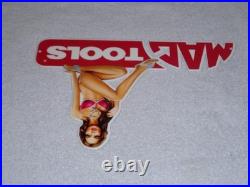 Vintage Mag Tools Gorgeous Woman On Logo 12 Metal Gasoline Oil Advertising Sign Vintage Mag Tools Gorgeous Woman On Logo 12 Metal Gasoline Oil Advertising Sign