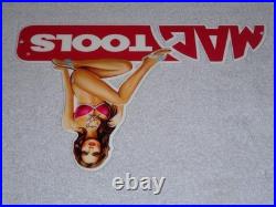 Vintage Mag Tools Gorgeous Woman On Logo 12 Metal Gasoline Oil Advertising Sign Vintage Mag Tools Gorgeous Woman On Logo 12 Metal Gasoline Oil Advertising Sign
