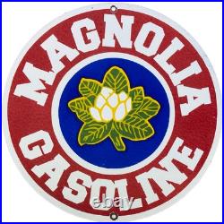 Vintage Magnolia Gasoline Porcelain Sign Gas Station Pump Motor Oil Service Vintage Magnolia Gasoline Porcelain Sign Gas Station Pump Motor Oil Service