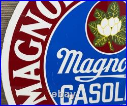 Vintage Magnolia Gasoline Porcelain Sign Gas Station Pump Motor Oil Service Vintage Magnolia Gasoline Porcelain Sign Gas Station Pump Motor Oil Service