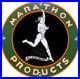 Vintage Marathon Gasoline Porcelain Sign Store Gas Station Motor Oil Pump