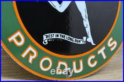 Vintage Marathon Gasoline Porcelain Sign Store Gas Station Motor Oil Pump