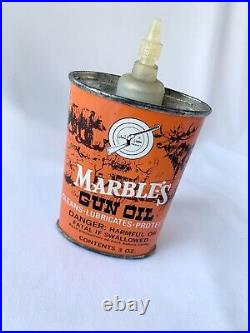 Vintage Marble's Gun Oil Lubricant 3 oz Tin Metal Can