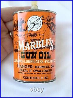 Vintage Marble's Gun Oil Lubricant 3 oz Tin Metal Can