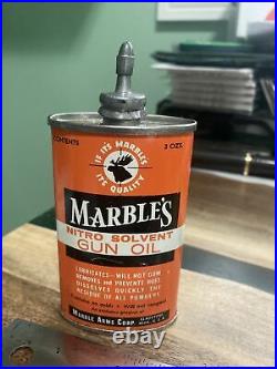 Vintage Marbles Arms Co Gun Oil Can / Handy Oiler Nitro Lead Top Gladstone MI