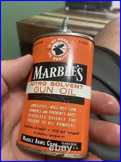 Vintage Marbles Arms Co Gun Oil Can / Handy Oiler Nitro Lead Top Gladstone MI