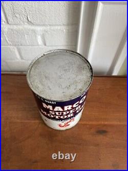 Vintage Marco Super Motor Oil Maritime Oil Company Houston Texas 1 qt Oil Can