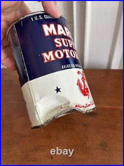 Vintage Marco Super Motor Oil Maritime Oil Company Houston Texas 1 qt Oil Can