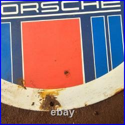 Vintage Martini Racing Porsch Gasoline Oil Gas Pump Enamel Porcelain Sign