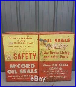 Vintage McCord Oil Seals Metal Wall Cabinet