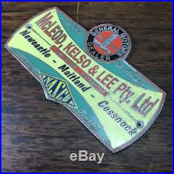 Vintage Mcleod Kelso Lee Nasco Gmh Holden Dealer Enamel Grille Badge Petrol Oil