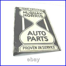 Vintage Mcquay Norris Double Sided Metal Sign Enamel Rare Gas Oil Service