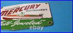 Vintage Mercury Outboard Porcelain 10 Kiekhaefer Boat Gasoline Motors Pump Sign