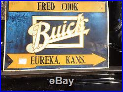 Vintage Metal Buick Car Automobile Dealership Gasoline Oil Sign Gas Eureka KS