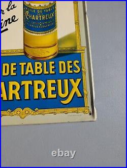 Vintage Metal Original Advertising Sign 1957 French Olive Oil Chartreux