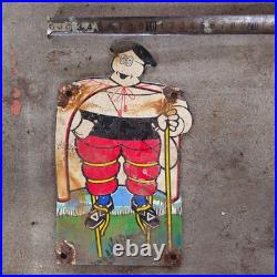 Vintage Michelin Boy Die Cut Old Us Gasoline Oil Gas Pump Enamel Porcelain Sign