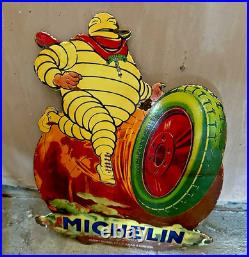 Vintage Michelin Man Tire Auto Parts Service Supply Enamel Porcelain Sign Vintage Michelin Man Tire Auto Parts Service Supply Enamel Porcelain Sign