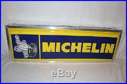 Vintage Michelin Man Tires Tire Gas Station Oil 36 Lighted Metal SignWorks