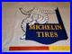 Vintage Michelin Tires Bibendum Man 20 Porcelain Metal Gasoline Oil Flange Sign