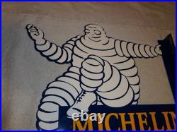 Vintage Michelin Tires Bibendum Man 20 Porcelain Metal Gasoline Oil Flange Sign