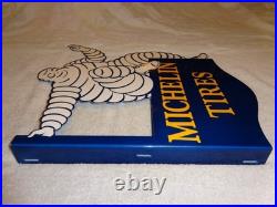 Vintage Michelin Tires Bibendum Man 20 Porcelain Metal Gasoline Oil Flange Sign