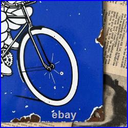 Vintage Michelin Tires Bicycle Car Auto 12x9 Inches Porcelain Enamel Sign