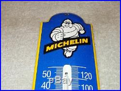 Vintage Michelin Tires Man 11 3/4 Porcelain Metal Gasoline Oil Thermometer Sign