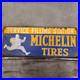 Vintage Michelin Tires Old Us Gasoline Oil Gas Pump Enamel Porcelain Sign