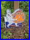 Vintage Michelin Tires Porcelain Enamel Flange Gas Oil Sign Double Sided Rare