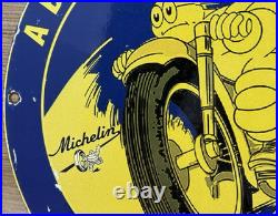 Vintage Michelin Tires Porcelain Sign Gasoline Service Station Pump Plate