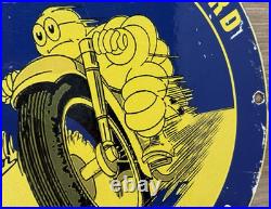 Vintage Michelin Tires Porcelain Sign Gasoline Service Station Pump Plate