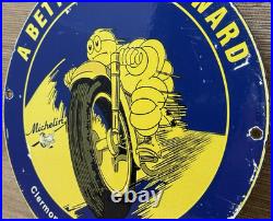 Vintage Michelin Tires Porcelain Sign Gasoline Service Station Pump Plate