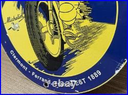 Vintage Michelin Tires Porcelain Sign Gasoline Service Station Pump Plate