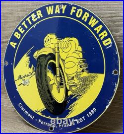 Vintage Michelin Tires Porcelain Sign Gasoline Service Station Pump Plate