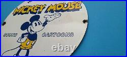 Vintage Mickey Mouse Porcelain Gas Oil Sound Cartoons Walt Disney Hollywood Sign