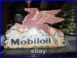 Vintage Mobil 8 Porcelain Sign Old Gas Pump Plate Oil Service Station Pegasus