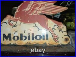 Vintage Mobil 8 Porcelain Sign Old Gas Pump Plate Oil Service Station Pegasus