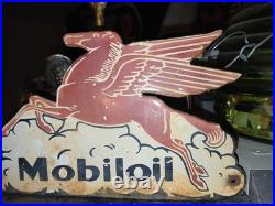 Vintage Mobil 8 Porcelain Sign Old Gas Pump Plate Oil Service Station Pegasus