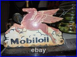 Vintage Mobil 8 Porcelain Sign Old Gas Pump Plate Oil Service Station Pegasus