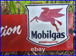 Vintage Mobil Farm Lubrication Porcelain Gas Sign Mobiloil Mobilgas 24x 6 Vintage Mobil Farm Lubrication Porcelain Gas Sign Mobiloil Mobilgas 24x 6