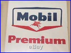 Vintage Mobil Gas Oil Porcelain Gas Pump Sign Pegasus Original Mobilgas 12x13