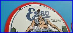 Vintage Mobil Gasoline, Esso 2 Porcelain Gas Advertising Service Station Signs