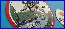 Vintage Mobil Gasoline, Esso 2 Porcelain Gas Advertising Service Station Signs