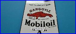 Vintage Mobil Gasoline Porcelain A Gas Service Station Can Pump Gargoyle Sign