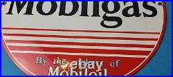 Vintage Mobil Gasoline Porcelain Fill Up Mobilgas Oil Service Station Pump Sign