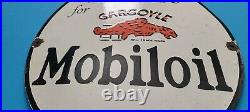 Vintage Mobil Gasoline Porcelain Gargoyle Gas Oil Ask Here Service Station Sign