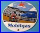 Vintage Mobil Gasoline Sign Motorcycle Gas Pump Plate Porcelain Sign