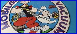 Vintage Mobil Gasoline Sign Popeye Comic Mobilgas Socony GasPorcelain Sign